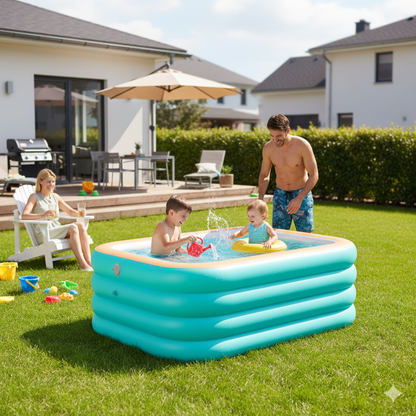 210cm Inflatable Swimming Pool for Kids & Adults Summer Fun