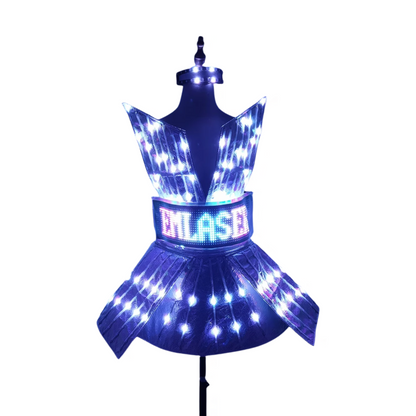 Shiny Laser Mirror Party Dress with LED Light Effects