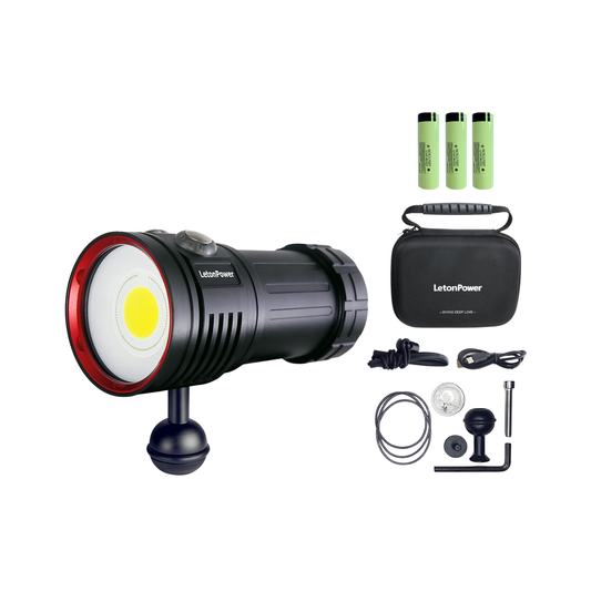 Rechargeable Diving Flashlight 22800lm 100m Waterproof Torch