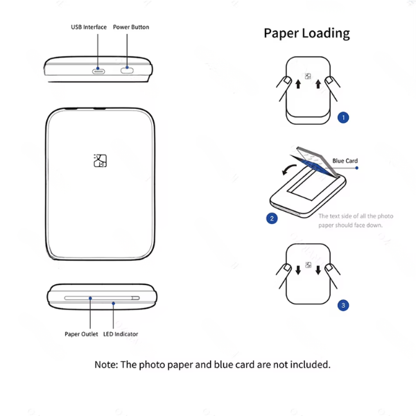 Mini Bluetooth Pocket Photo Printer 2x3-Inch