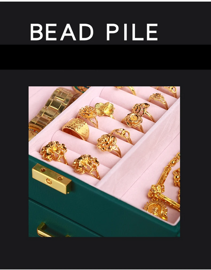Luxury White Jewelry Organizer Five Layer Necklace Ring Watch Box