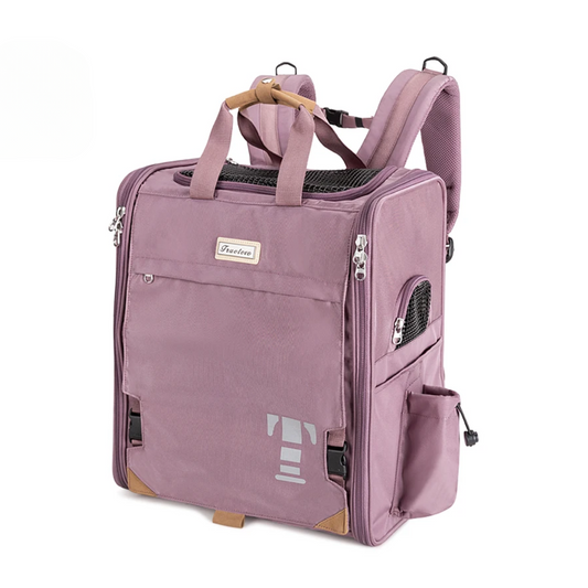 Portable Pet Travel Carrier Bag Breathable Design Purple
