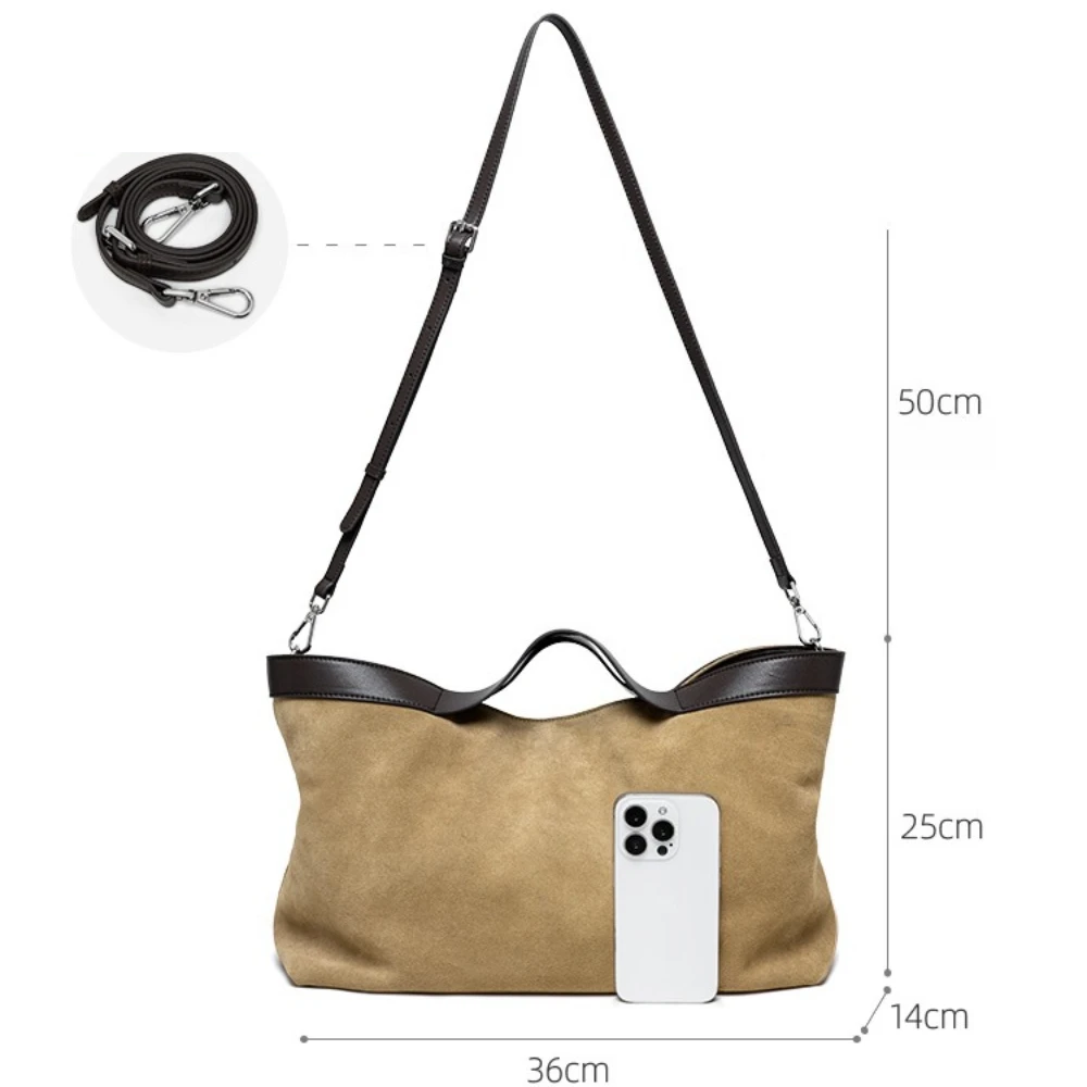 Matte Leather Big Tote Shoulder Bag for Women