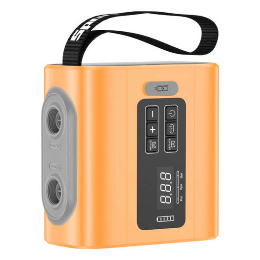 Compact Rechargeable Air Pump for Beds and Pools Orange