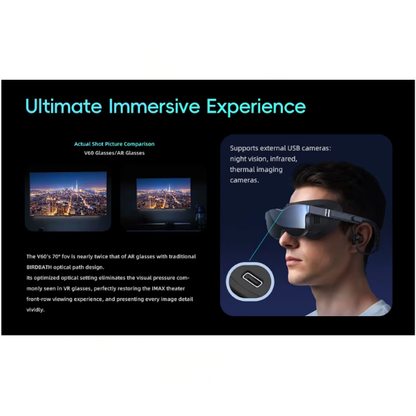 AR Smart Glasses 1080P OLED 400 Inch Virtual Display