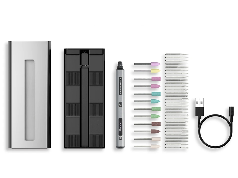 Portable Electric Engraving Pen with 42 Accessories Gray