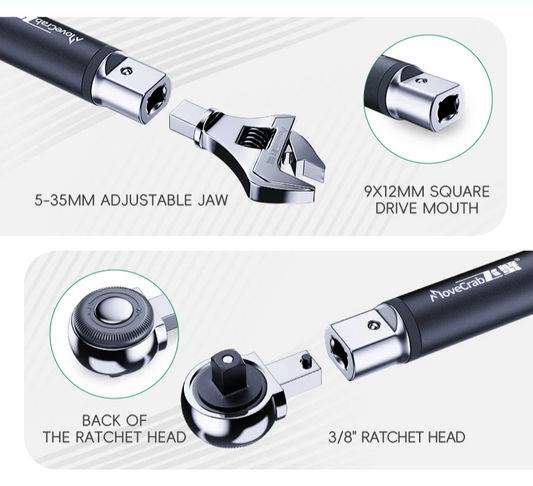 Precision Adjustable Torque Wrench with Interchangeable Heads