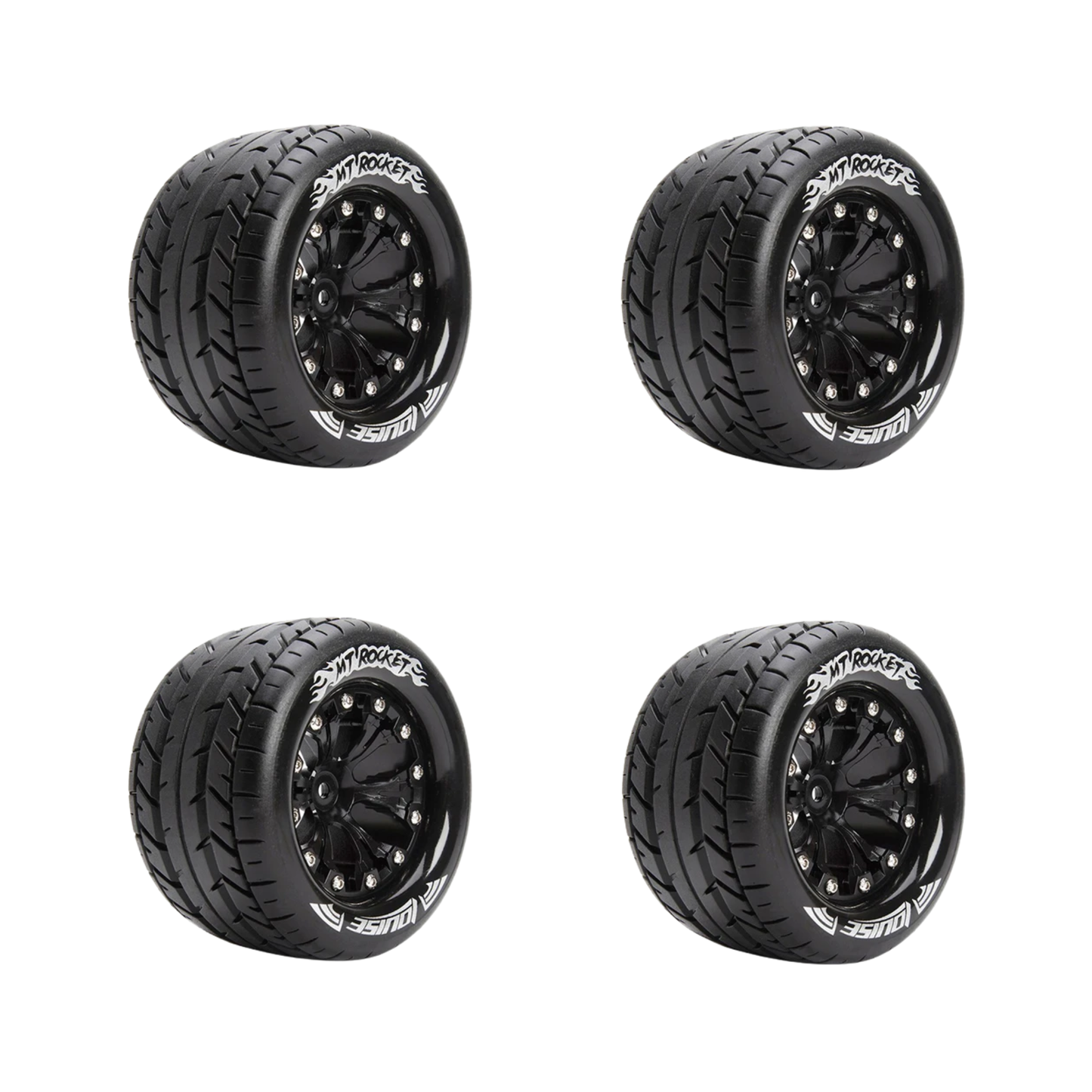 4PCS 1/10 RC Beadlock Wheels 12mm Hex D Black