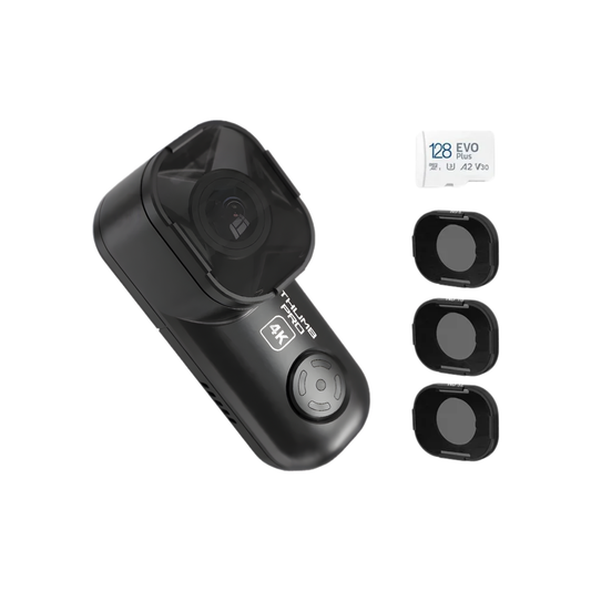 Portable 4K Action Camera Kit with ND Filters & 128GB