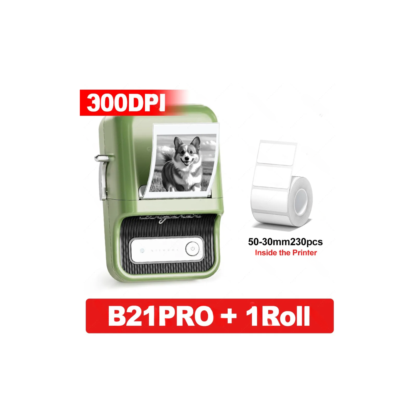 Smart Portable Label Maker 300dpi Green for Retail Use