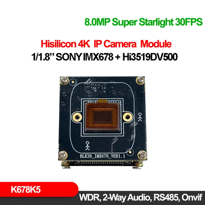 4K Sony Sensor IP Camera Board 8mm Night Vision ONVIF