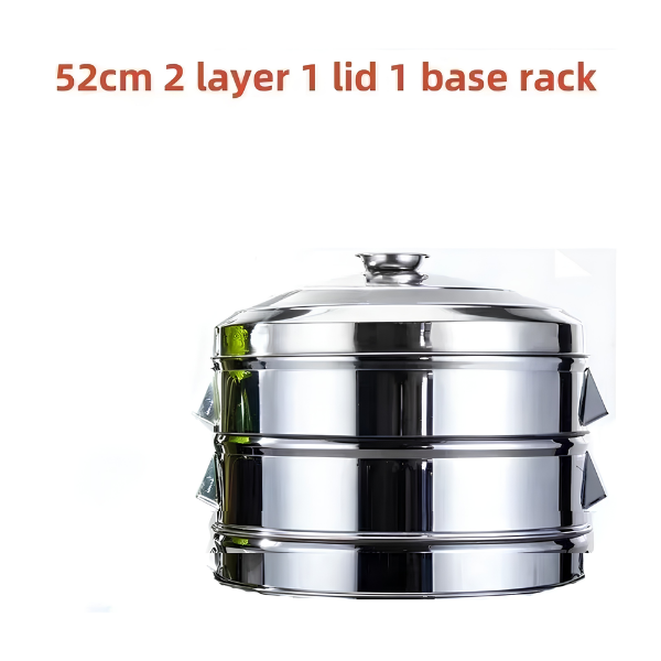 Extra Large 52cm Stainless Steel Steamer 2-Tier with Lid