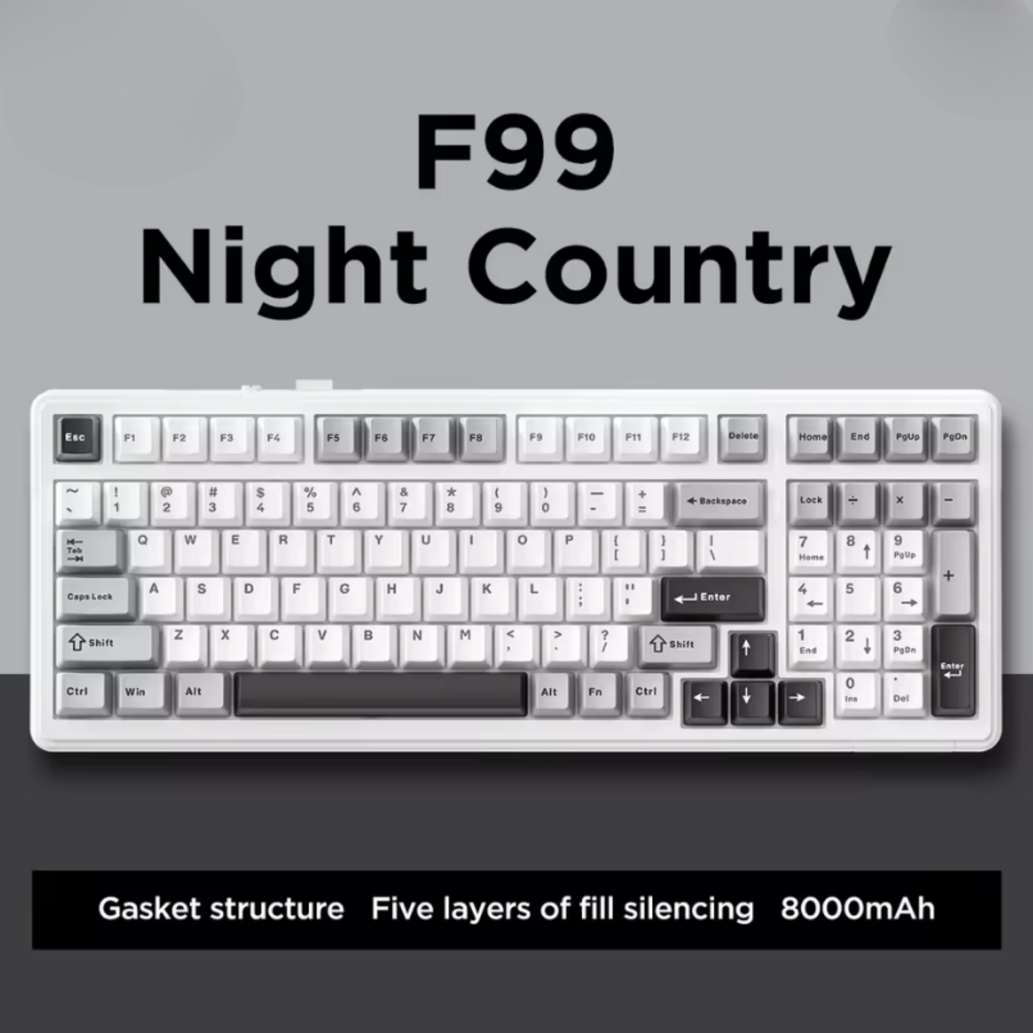 PBT Gasket Mechanical Keyboard Wireless Wired RGB 99 Keys