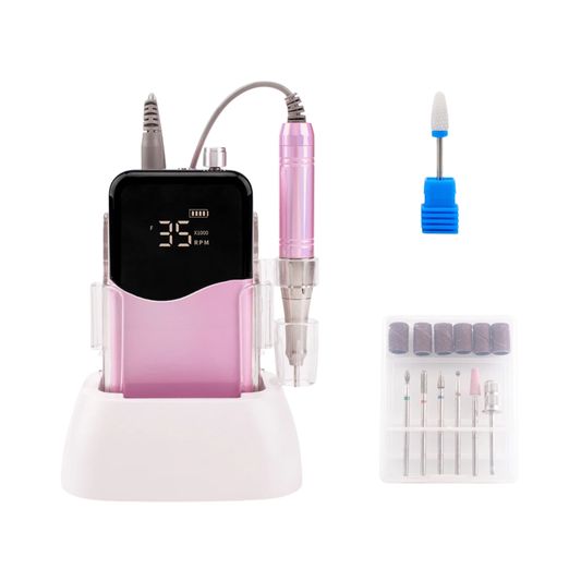 Portable Pink Nail Drill 35K RPM Professional Power