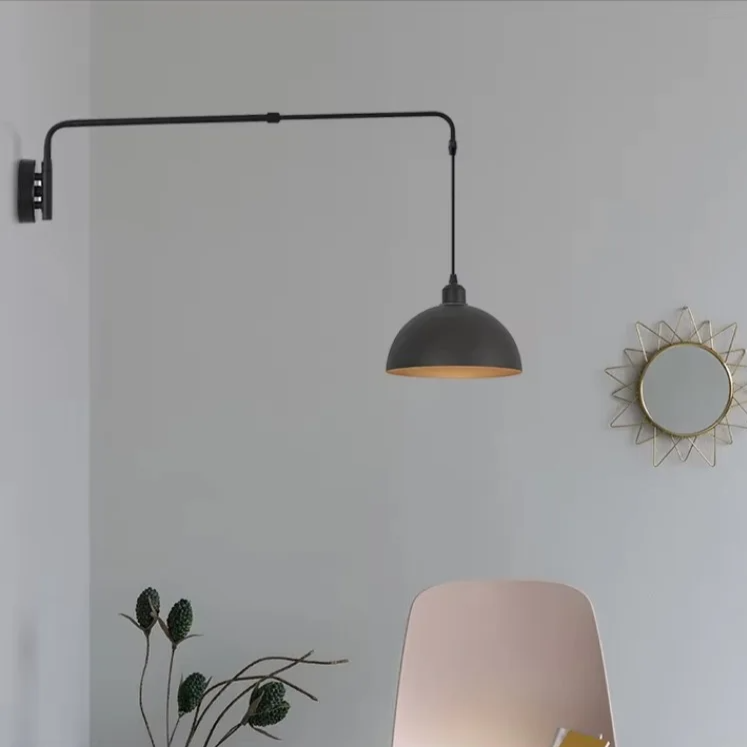 Telescopic LED Wall Lamp Large Adjustable Arm for Bedside Study