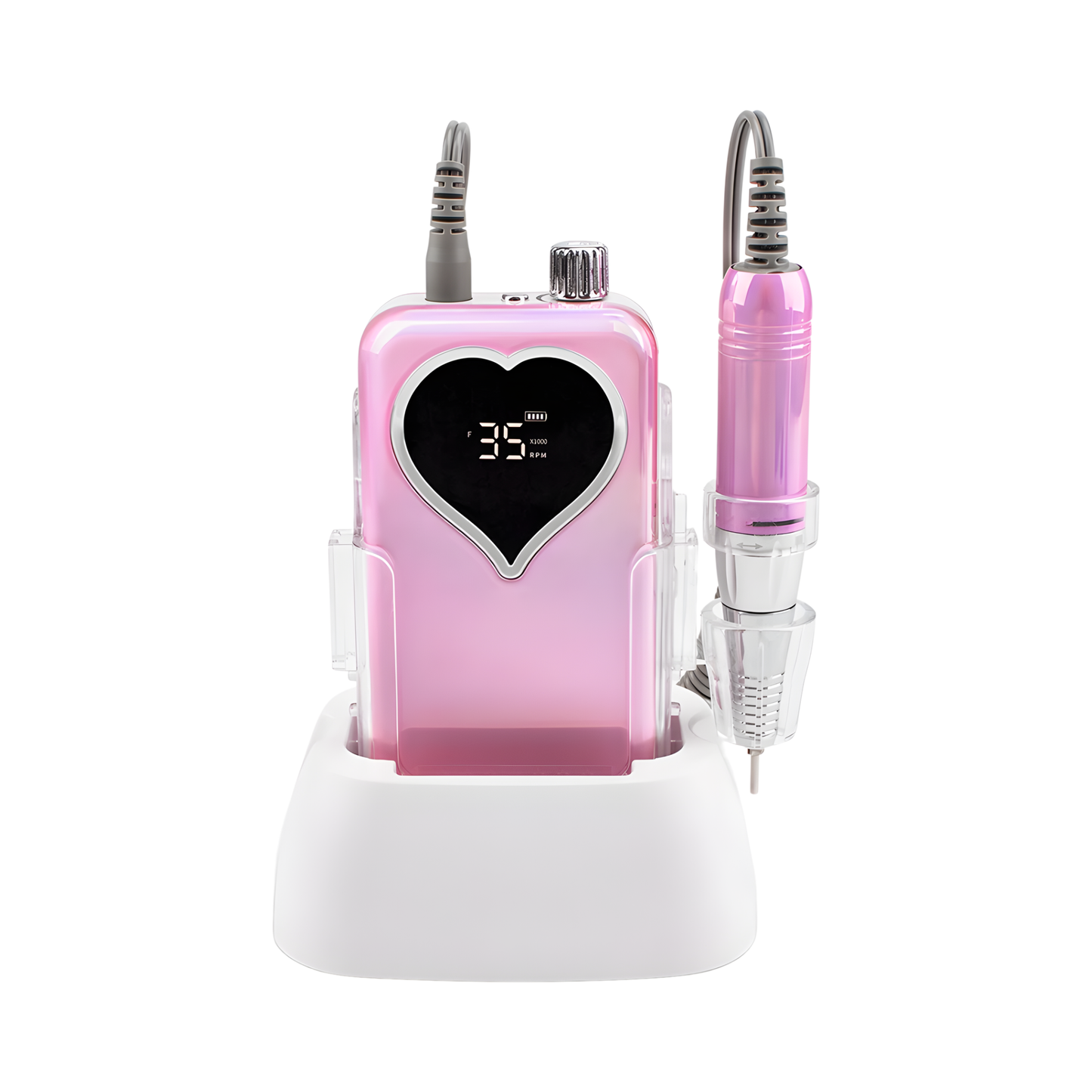 Electric Nail Drill 35000RPM Acrylic File Heart Screen