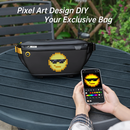 Portable LED Daypack with Pixel Display and Large Storage