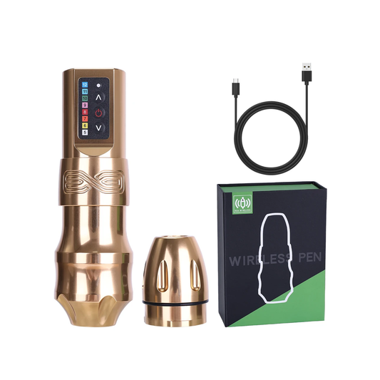 Rechargeable Coreless Tattoo Cartridge Pen  Gold 33