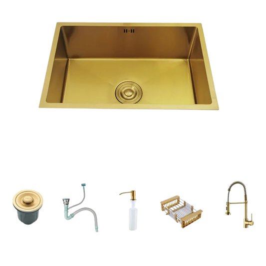 60x40cm Gold Kitchen Sink Topmount/Undermount Vegetable Use