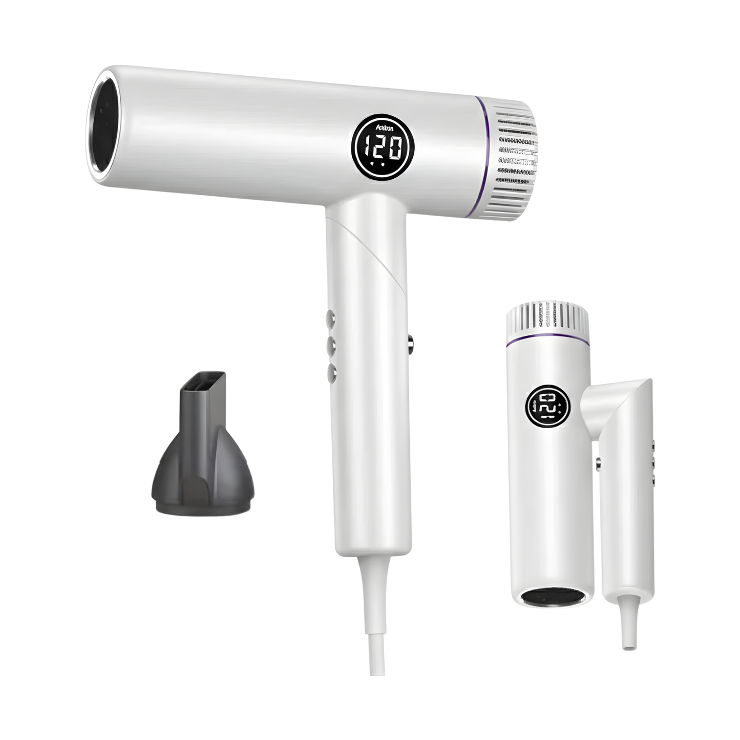 2400W Portable Folding Ionic Hair Dryer White