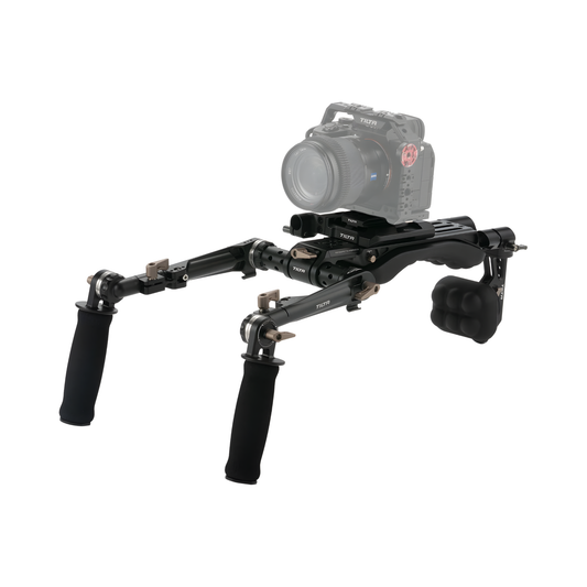 Lightweight Camera Shoulder Rig with Arca Manfrotto Baseplate