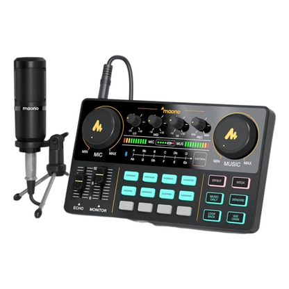 Portable Sound Card & Condenser Microphone Set for Streaming