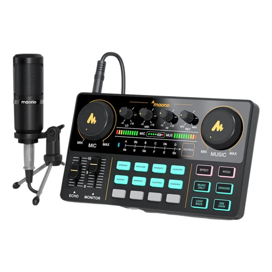 Portable Sound Card & Condenser Microphone Set for Streaming