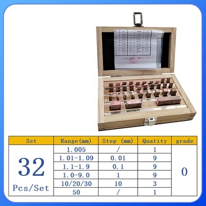 32 Piece 0 Grade Gauge Block Set High Speed Steel