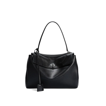 Large Leather Women's Bag Golden Buckle