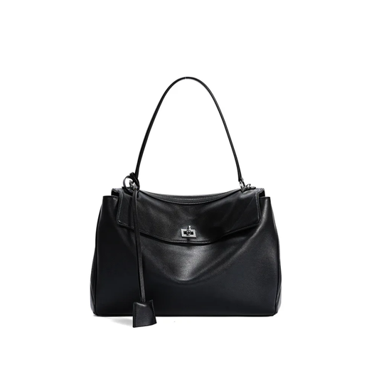 Large Leather Women's Bag Golden Buckle