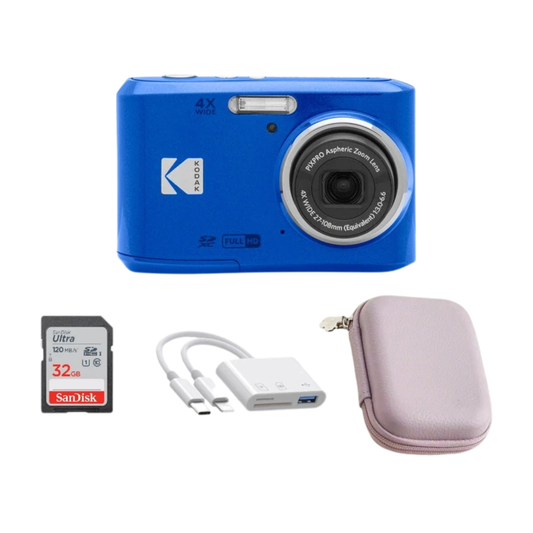 Kodak Pixpro FZ45 Blue 16MP Full HD Digital Camera with Memory Card Set