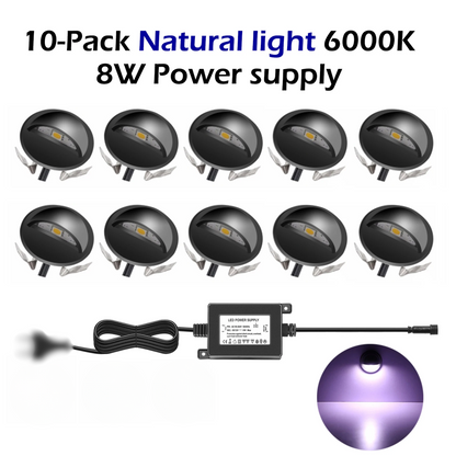 10 Pack White LED Outdoor Deck and Stair Lighting Set