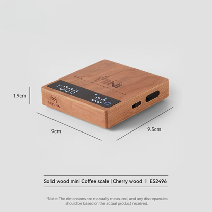 Compact Wood Cherry Espresso Scale Rechargeable 2kg