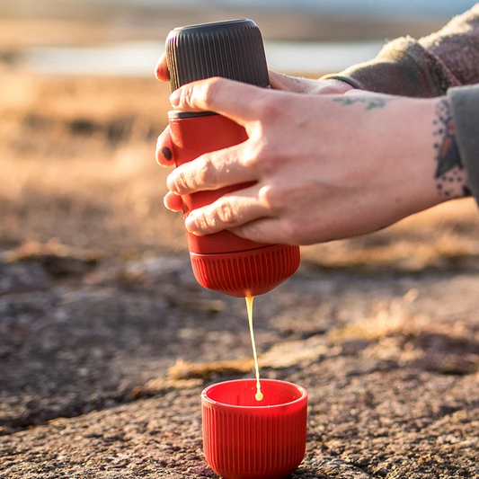 Compact Handheld Espresso Coffee Maker 18 Bar Pressure Red