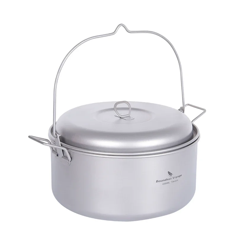 Portable 4.5L Titanium Pot with 2L Steamer Set