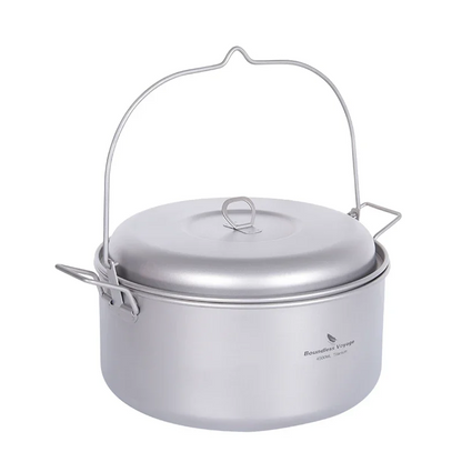 Portable 4.5L Titanium Pot with 2L Steamer Set
