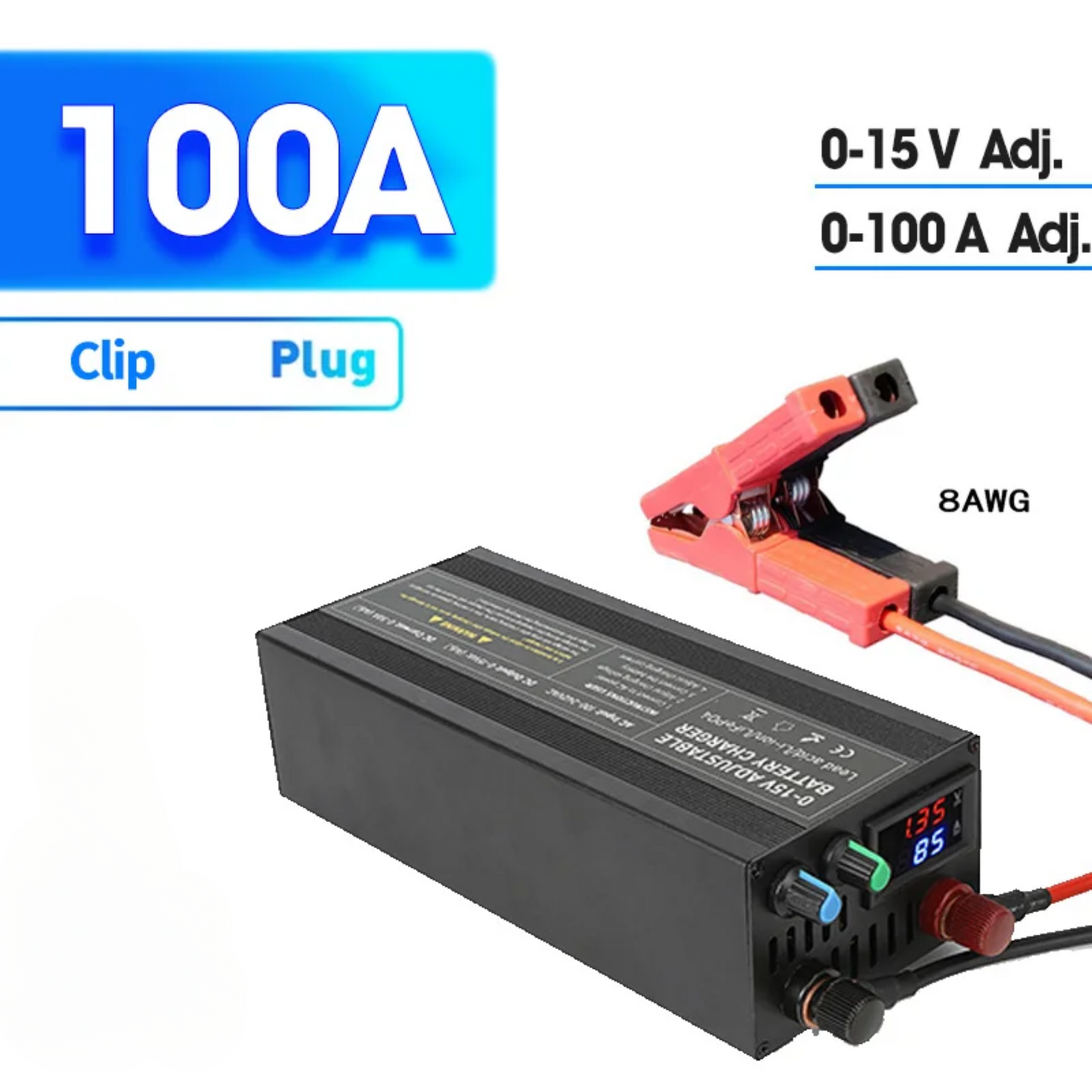 12V 100A Lifepo4 Battery Charger with Clip Quick Charge