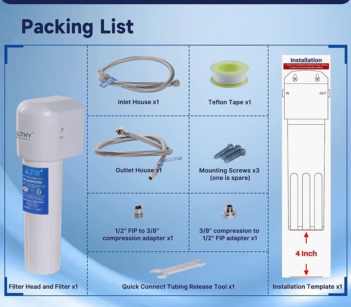 Under Sink Drinking Water Filter Purifier Direct Connect