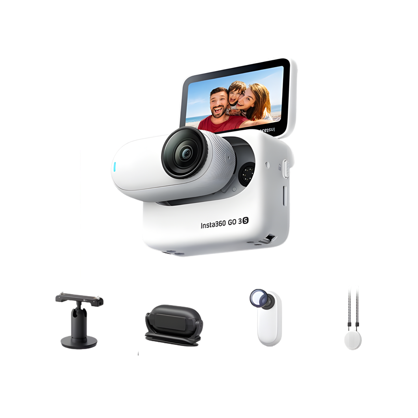 Tiny 4K Wearable Camera 128GB White Portable POV with Stabilization