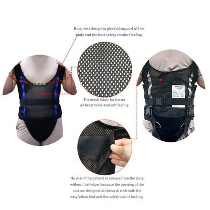 Black XL Standing Harness for Comfort and Mobility
