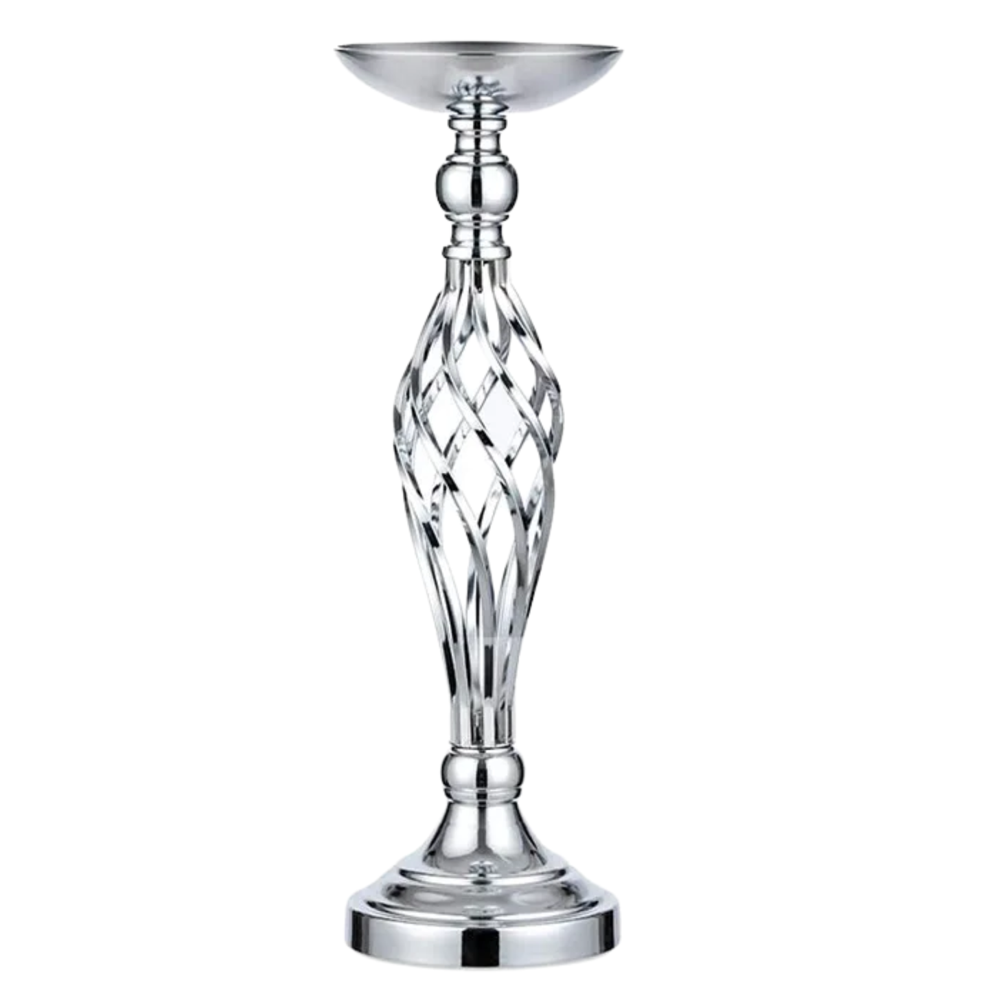 Silver 45cm Metal Vase Holder for Table Arrangements