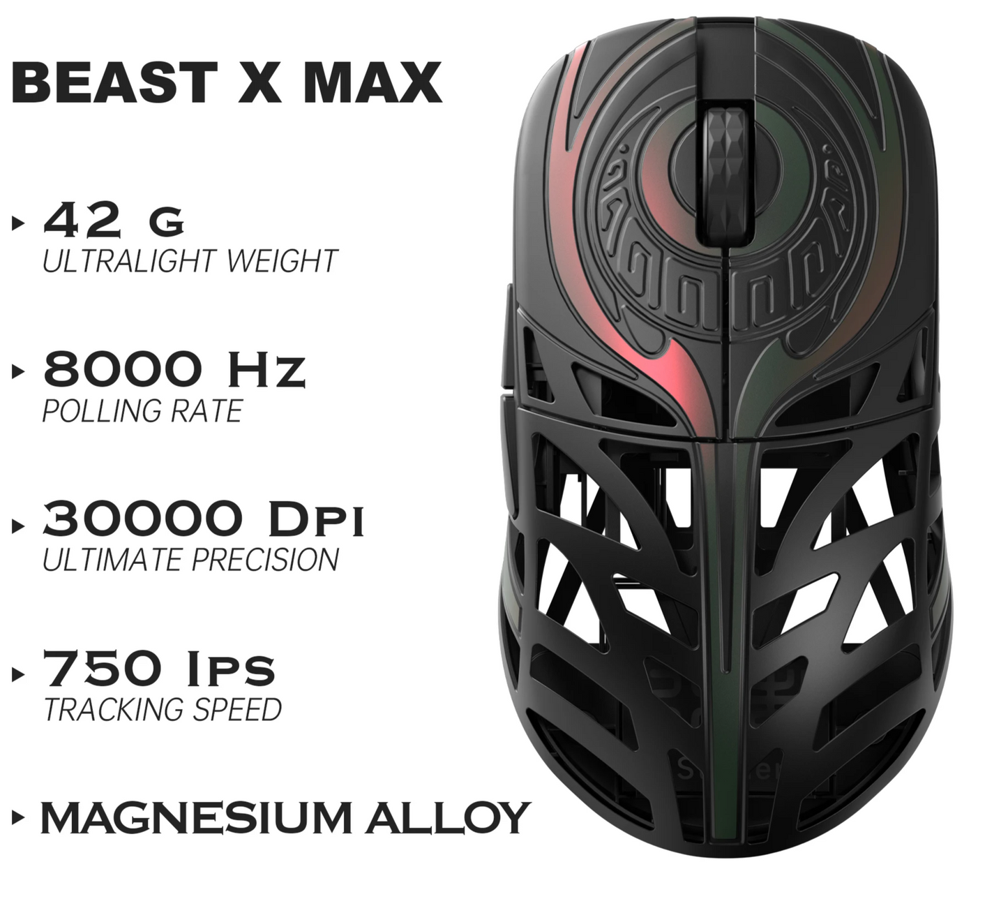 Lightweight Magnesium Wireless Mouse 8K Polling Black