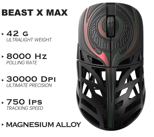 Lightweight Magnesium Wireless Mouse 8K Polling Black