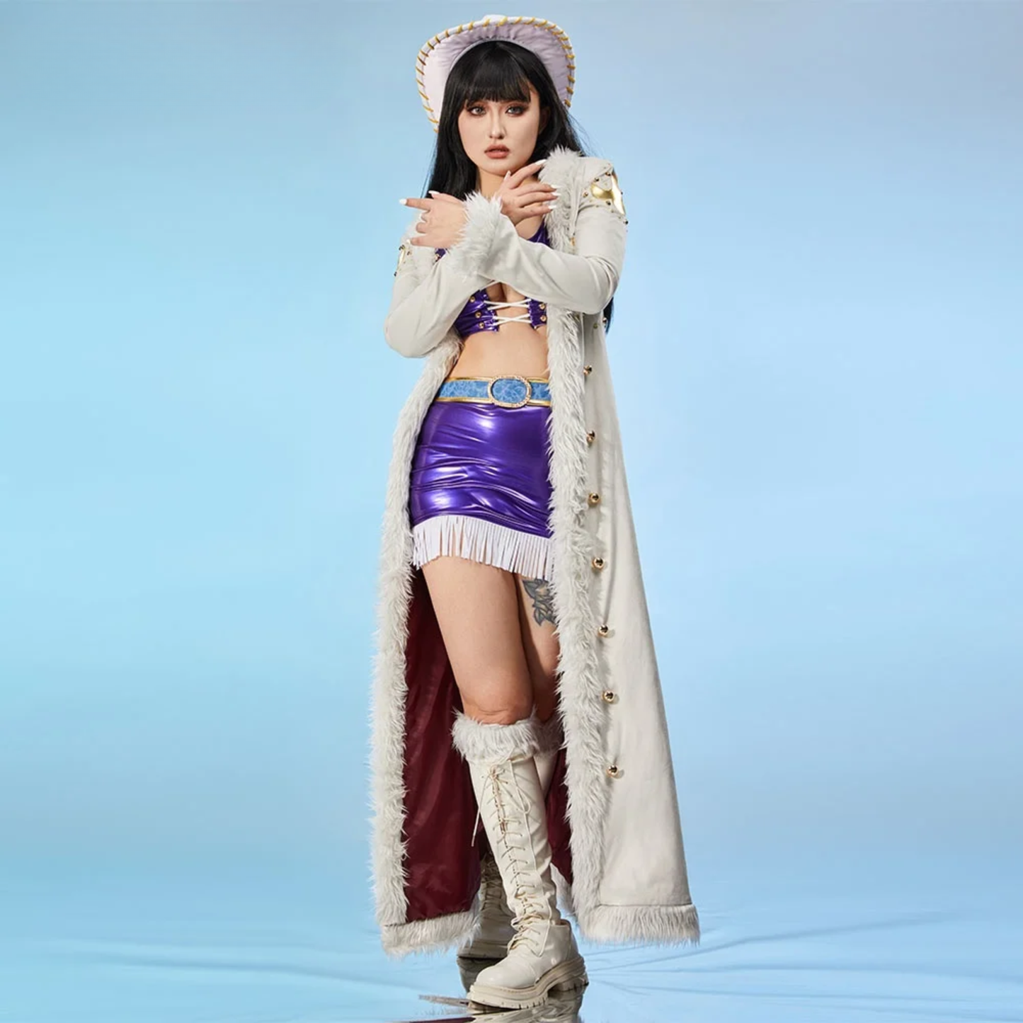 Womens Anime Robin Cosplay Costume Set with Coat and Hat