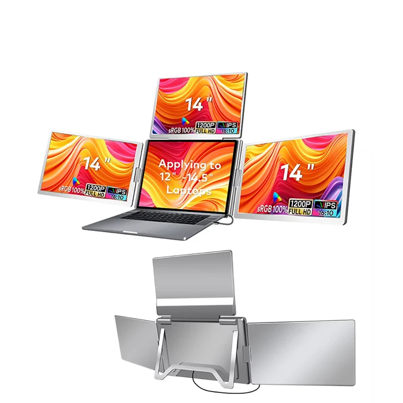 14" Triple Screen Backlit Secondary Display with USB-C