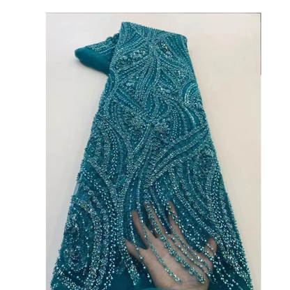 Elegant Embroidered Lace Fabric for Wedding Dress