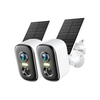Twin 3MP Wireless Solar Security Cameras with 32GB