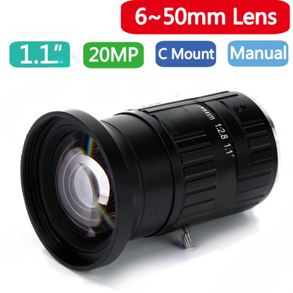 16mm Fixed C-Mount Machine Vision Lens 20MP 1.1