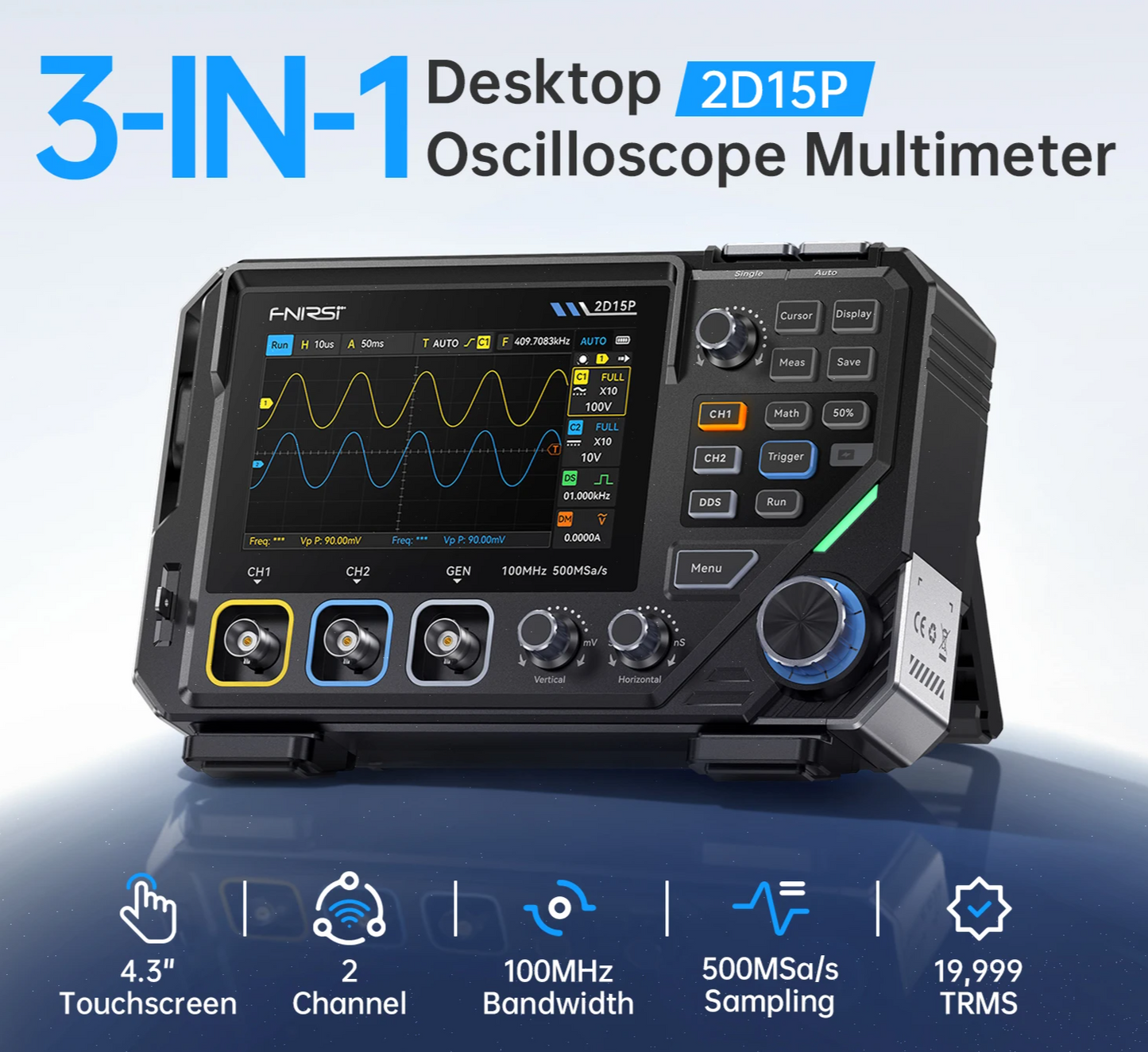 2 Channel 100MHz Digital Oscilloscope Multimeter 3in1