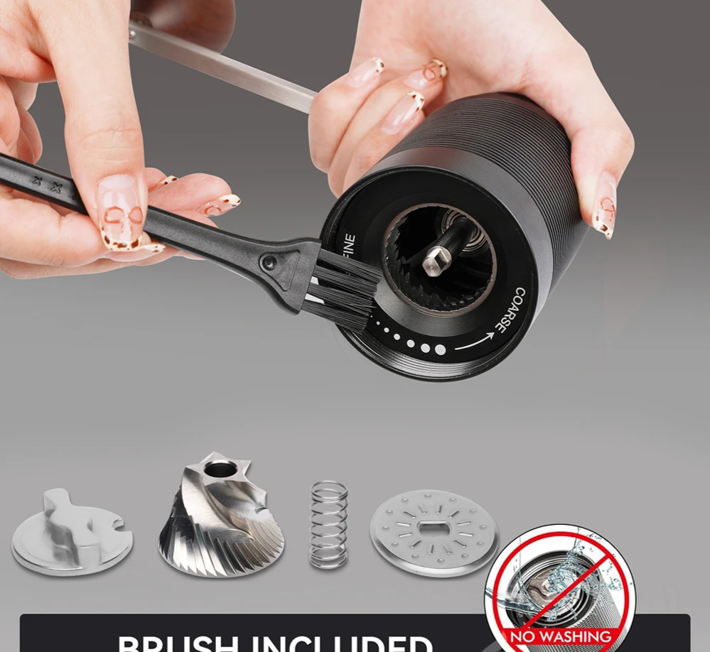 Compact Aluminum Coffee Grinder for Home or Travel